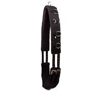 Imperial Riding IRH Deluxe Ceinture de Longe en Polyester avec Doublure en néoprène et Anneaux métalliques Noir