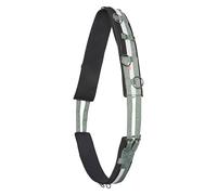 Imperial Riding IRH Deluxe Extra Ceinture de Longe Ergonomique avec sans Garrot et Anneaux en métal Vert Sauge/Blanc/Noir Poney