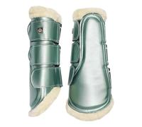 Imperial Riding IRH Lovely Guêtres résistantes avec Bord en Fourrure, Plaque en métal et ligaments élastiques, Respirantes et Confortables pour l'entraînement et l'équitation, Vert Sauge, COB