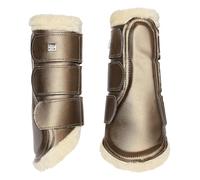 Imperial Riding IRH Lovely Guêtres résistantes avec Bord en Fourrure, Plaque en métal et ligaments élastiques, Respirantes et Confortables pour l'entraînement et l'équitation, Cappuccino, Taille XL