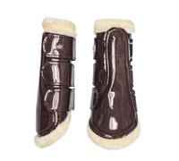 Imperial Riding IRH Lovely Guêtres résistantes avec Bord en Fourrure, Plaque en métal et ligaments élastiques, Respirantes et Confortables pour l'entraînement et l'équitation, Fleurs foncées, Full