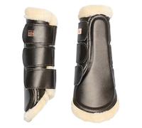 Imperial Riding IRH Lovely Guêtres résistantes avec Bord en Fourrure, Plaque en métal et Sangles élastiques, Respirantes et Confortables pour l'entraînement et l'équitation, Marron, Taille complète