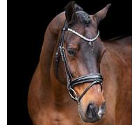 Imperial Riding IRH Olympia Bridon sans rênes, têtière Anatomique, Rembourrage en Cuir de Veau, muserolle et muserolle avec Strass, Cuir de Buffle de qualité supérieure, ferrures en Acier Inoxydable
