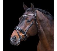 Imperial Riding IRH Olympia Bridon sans rênes, têtière Anatomique, Rembourrage en Cuir de Veau, muserolle et muserolle avec Strass, Cuir de Buffle de Haute qualité, ferrures en Acier Inoxydable, Noir