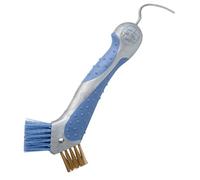Imperial Riding IRH Scraper - Grattoir à sabots robuste - Brosse en métal avec poignée ergonomique - Grattoir à sabots avec design breveté et look glamour - Bleu Breeze