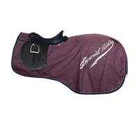 Imperial Riding IRH Super-Dry 0 g Couverture d'équitation imperméable pour Cheval sans Rembourrage avec Fermeture, Rabat pour Queue et détails réfléchissants, Bordeaux, Taille L