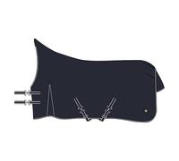 Imperial Riding IRHBasic Couverture d'extérieur 400 g à col Haut - Matériau résistant aux intempéries - Soufflet d'aisance - Polyester 600D - Sangles croisées - Lacets de Queue et de Jambe - Bleu