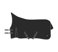 Imperial Riding IRHBasic Couverture d'extérieur 400 g, col Haut, matériau résistant aux intempéries, Soufflet d'aisance, Polyester 600D, Sangles croisées, Lacets de Queue et de Jambes, Noir, 155