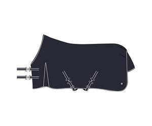 Imperial Riding IRHBasic Couverture d'extérieur IRHBasic 200 g, col Haut, matériau résistant aux intempéries, Soufflet d'aisance, Polyester 600D, Sangles croisées, Lacets de Queue et de Jambes, Bleu