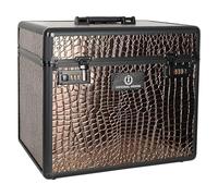 Imperial Riding IRHShiny Boîte de Rangement avec Serrure à Combinaison, Compartiments réglables, Miroir dans Le Couvercle, 38 x 28 x 32 cm, Marron Croco