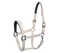 Imperial Riding Licol de Sport Classique en Nylon Durable, Doux rembourré avec néoprène, réglable, avec Mousqueton et raccords de Luxe Or Rose/Or, Licol Confortable pour Cheval, Sable Gris, Poney