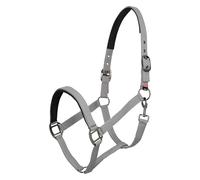 Imperial Riding Licol de Sport Classique en Nylon Durable, Doux rembourré avec néoprène, réglable, avec Mousqueton et raccords de Luxe Or Rose/Or, Licol Confortable pour Cheval, Gris Nuage, Poney