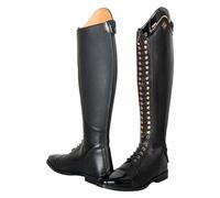 Imperial Riding Olania Dressage Bottes d'équitation Noir laqué Rose Regular/Regular, Fleur noire., 39 EU
