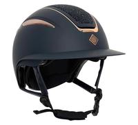 Imperial Riding Reithelm Irholania Deluxe Big Visor Casque d'équitation Adulte Unisexe, Bleu Marine/Or Rose, s