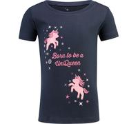 Imperial Riding T-shirt pour enfants Unicorn Sparkle Navy avec des licornes roses et des étoiles scintillantes, taille:140