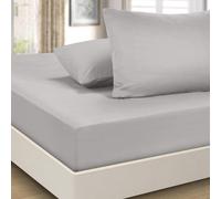 Imperial Rooms Drap-housse 40 cm en microfibre brossée très profonde, facile d'entretien, doux, résistant au rétrécissement et à la décoloration (Super King size, gris)
