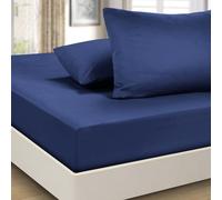 Imperial Rooms Drap-housse 40 cm en microfibre brossée très profonde, facile d'entretien, doux, résistant au rétrécissement et à la décoloration (Super King, bleu marine)