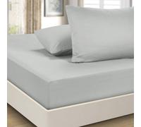 Imperial Rooms Drap-housse de 40 cm - Draps de lit en microfibre brossée très profonde, facile d'entretien, doux, résistant au rétrécissement et à la décoloration (argent, super king size)