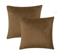 Imperial Rooms Housses de coussin carrées avec fermeture éclair invisible - 45 x 45 cm - Marron uni - Pour chambre à coucher, canapé, décoration de Noël, salon, voiture