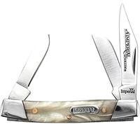 Imperial Schrade Unisexe - Adulte, Couteau de Poche, Small Stockman, Clip en Acier Inoxydable, Lames Spey-Point et Sheepsfoot Longueur fermé : 6,67 cm, Multicolore, Normal