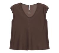 Imperial - Top sans manches à col en V - Femme - Blouses et Chemises - Brun - Taille: 38 FR
