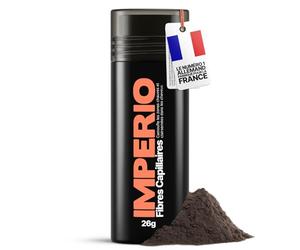 IMPERIO Fibre Capillaire Pour Épaissir les Cheveux & Cheveux Volumineux en Secondes. Poudre Densifiante Cheveux pour un Look Authentique. 100% Naturel! Qualité Salon - 26g (brun foncé)