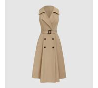 Imperméable à double boutonnage avec ceinture L,M,S,XLUnicoloreTissu tissé