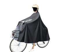 Imperméable à l'eau Cyclisme Capes, Unisexe Poncho Vélo avec Chapeau, Noir, Portable Léger Pluie Poncho, pour Bicyclettes, VTT, Vélos Électriques