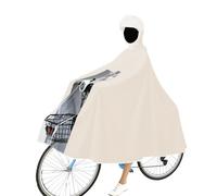 Imperméable à l'eau Cyclisme Capes, Unisexe Poncho Vélo avec Chapeau, Portable Léger Pluie Poncho, pour Bicyclettes, VTT, Vélos Électriques, Blanc