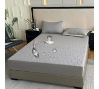 Imperméable À l'eau Protecteur De Matelas Taille Queen King Couverture De Matelas avec Bande Élastique À 360° Convient Jusqu'à 11 Pouces De Profondeur Couverture De Lit,Gris,90 * 200cmTWIN