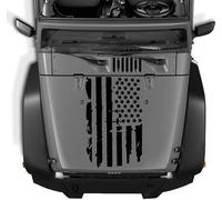 Imperméable aux rayures drapeau américain vinyle voiture capot autocollant couverture du moteur pour Jeep Wrangler JK TJ YJ