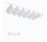 Imperméable Bâche Dombrage 100 x 340 cm Anti-UV Protection Solaire Rectangulaire Étanche avec Oeillets et Cordons pour Jardin Terrasse Extérieur Pergola Balcon Patio, Blanc