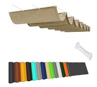 Imperméable Bâche Dombrage 100 x 340 cm Imperméable Rectangulaire Anti-UV Rectangulaire Étanche avec Cordes pour Jardin Terrasse Extérieur Pergola Balcon Patio, Kaki