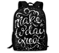 Imperméable Daypack Faites D'Aujourd'Hui Un Jour Formidable Sac À Dos D'École Multicolore Sac À Dos Scolaire pour Scolaires, Randonnéebureau, Voyage, 42X32X14Cm