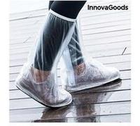 InnovaGoods - Lot de 2 Manteaux de Poche pour Chaussures, Protection Pluie et Neige, Conception Compacte, Réutilisable, Antidérapant, Transparent, Noir, Blanc, L/XL, PVC