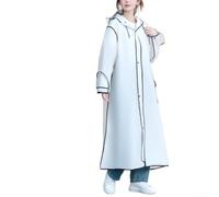 Imperméable d'extérieur avec fente pour sac à dos et bandes réfléchissantes, tissu enduit de PVC, double capuche, couverture étendue des jambes, manches pour le cyclisme (3)