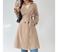 Imperméable élégant à taille cintrée, coupe A, manches longues, automne/hiver, pour femmes de petite taille Petite XXS,Petite XS,Petite S,Petite M,Petite LTissu tissé
