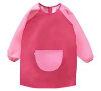 Impermeable Enfant, Tablier Manche Longue Enfant 1-4 Ans, Blouses Imperméable À Manches Longues Avec Une Grande Poche Tabliers Bricolage Artisanat Cuisine Tabliers De Repas Garçons Et Filles, 02 Rose