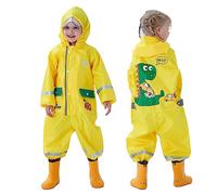 Impermeable Enfant Une Pièce ImperméAble Combinaison de Pluie Filles Capuche Imperméable Bande Réfléchissante Bébé Garçon Vestes et Manteaux Imperméables Jaune 2-4 Ans