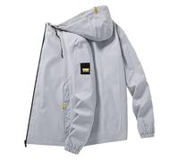Impermeable Homme Veste De Pluie Blouson Travail Vestes Léger Imperméables Coupe Vent Capuche Imperméable Randonnée Polaire pour avec Amovible, Imperméable, Respirante Grey XXL