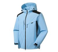 Impermeable Homme Veste De Pluie Imperméable Randonnée Mi Saison Coupe Vent Été Coupe-Vent À Capuche Blouson Léger Casual Trench-Coat Poches Multiples Bleu Ciel M