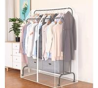 Imperméable Housse Vetements a Suspendre, Housse pour Portant Vetement Fermeture Éclair, Compatible Uniquement avec Les Portants Doubles Hauts et Bas(Clear,59x30x59in/150x75x150cm)