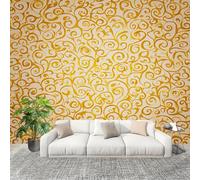 Imperméable,Inodore intérieure Papier Peint 400x280 cm Motifs GéOméTriques RéTro Amovible Fresque Murale décorer Papier Peint Photo Or Pour Meuble Salon Salle Bain Chambre Armoire