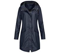 Imperméable Léger Respirant à Capuche pour Femme - Trench Coat Coupe-Vent Long Slim Fit Softshell Élégant Couleur Unie, Manteau de Pluie Outdoor Active Polyvalent Automne Randonnée Camping