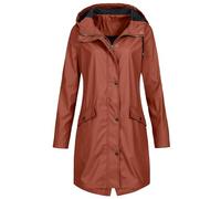 Imperméable Léger Respirant à Capuche pour Femme - Trench Coat Coupe-Vent Long Slim Fit Softshell Élégant Couleur Unie, Manteau de Pluie Outdoor Active Polyvalent Automne Randonnée Camping