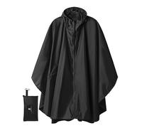 Imperméable Poncho avec Capuche Zip pour Adulte Tout Noir