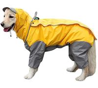 Imperméable pour Chien avec Capuche Amovible, Manteaux pour Chien Ajustables et Imperméables avec Pattes, Veste de Pluie avec Capuche, Col et Trou pour L'extérieur (Color : Yellow, Size : 26)