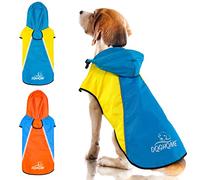 Imperméable pour Chien avec Capuchon Trou pour Harnais, Legere et Ajustable avec Bandes Réfléchissantes et Protection du Ventre pour Petits Chiens Moyens et Grands- XL