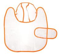 Imperméable pour Chien Capuche, Fermeture à Pression, Polyester EVA | Petits Chiens, Promenade Pluie Neige, Style Transparent, Couleur Orange Bordée