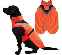 Imperméable pour Chien - Réfléchissant, Orange Vif, avec Trou pour Harnais (M) - Protection Pluie et visibilité - Gilet fraicheur Chien